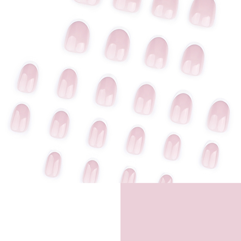 Pearl Edge Pink Nails