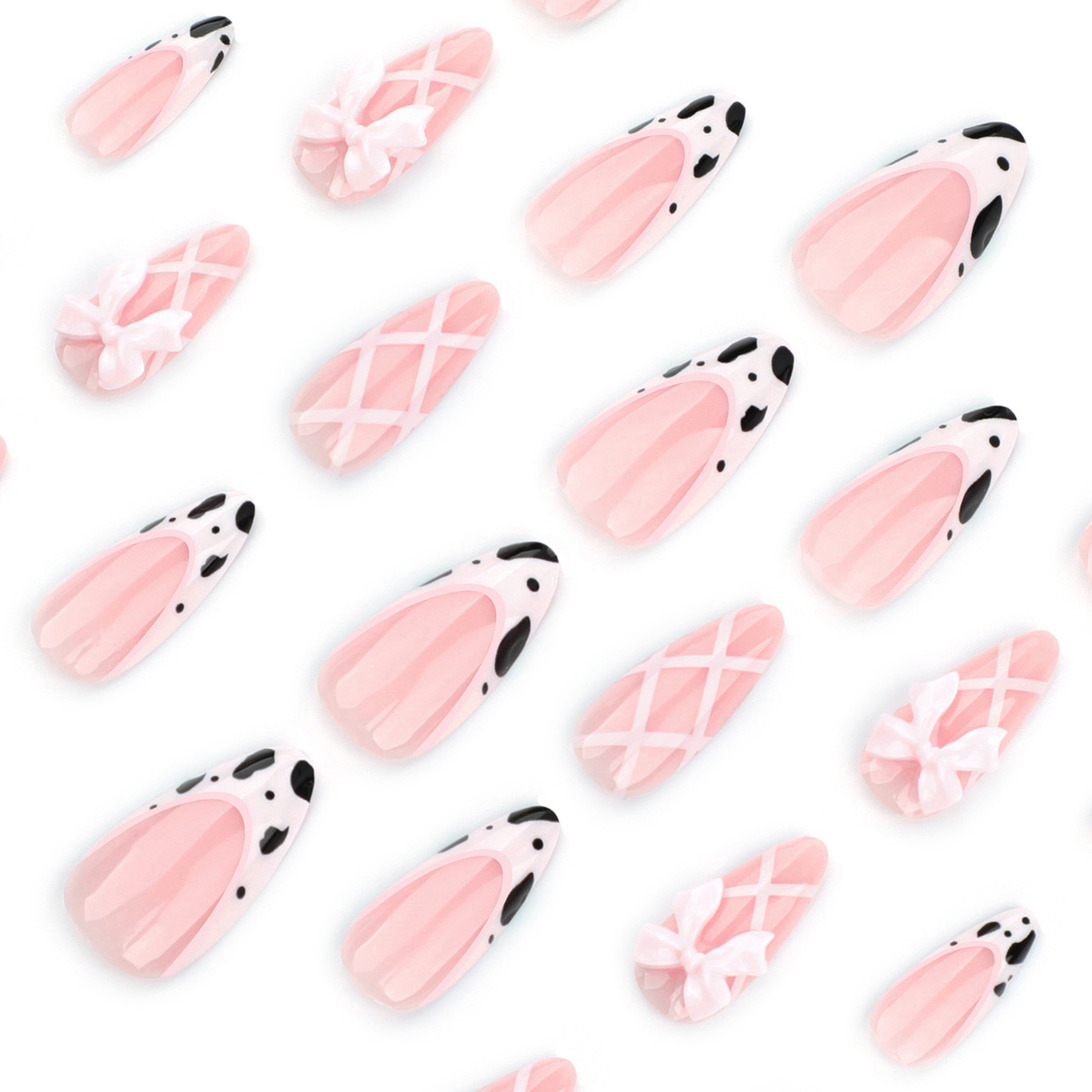 Ribbon Blush Pink Nails