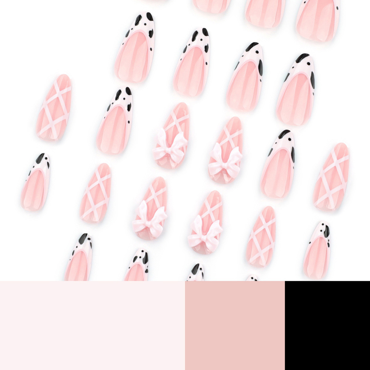 Ribbon Blush Pink Nails