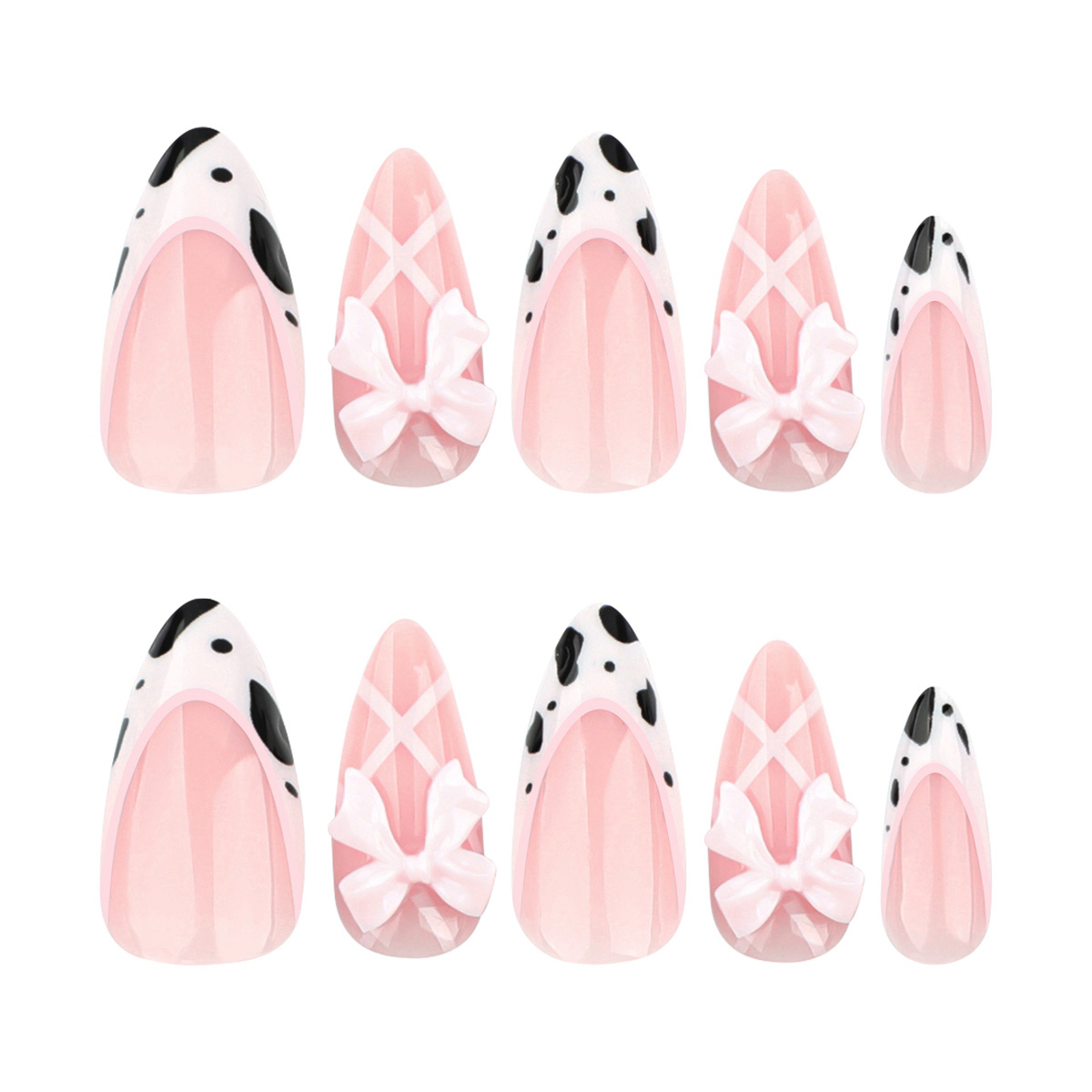 Ribbon Blush Pink Nails