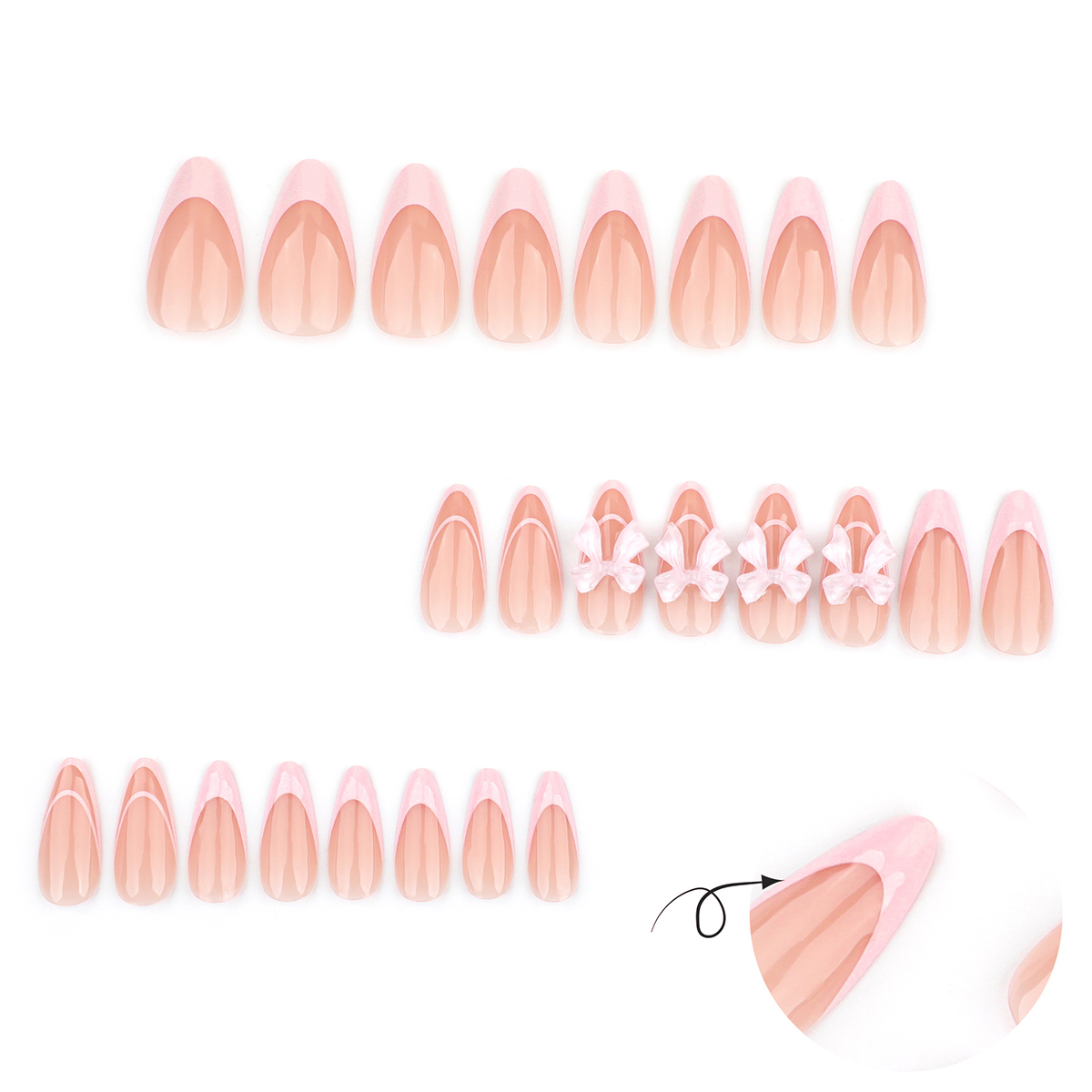 Pastel Ribbon Pink Nails