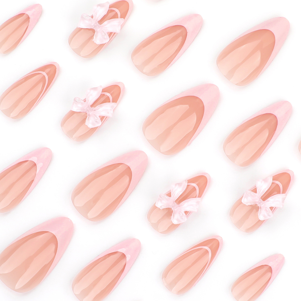 Pastel Ribbon Pink Nails