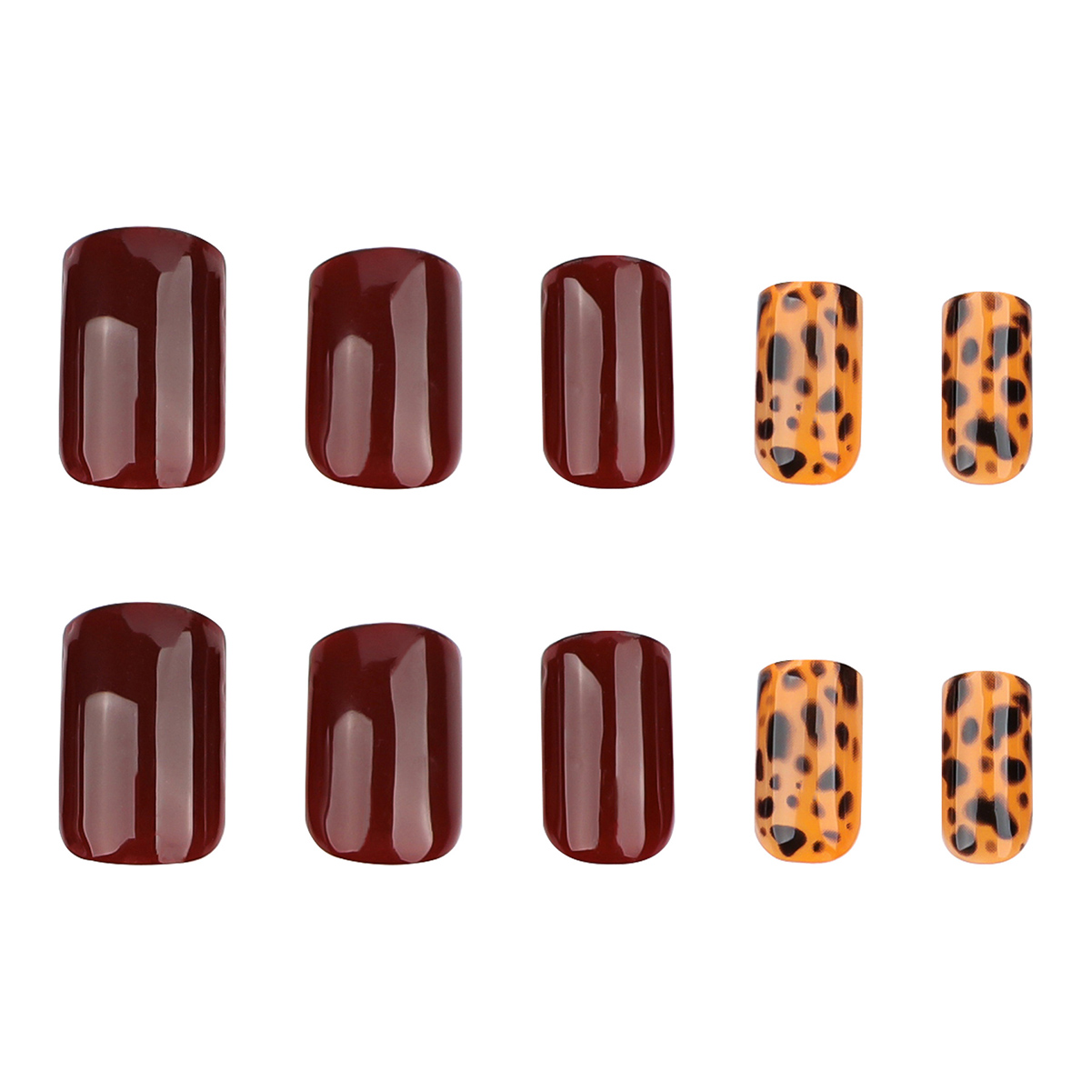 Maillard Leopard Wine Red Nails