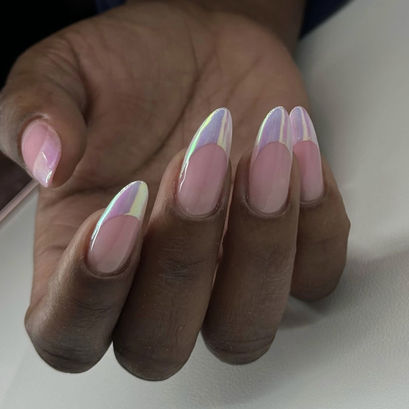 Lunar Halo Pink Nails