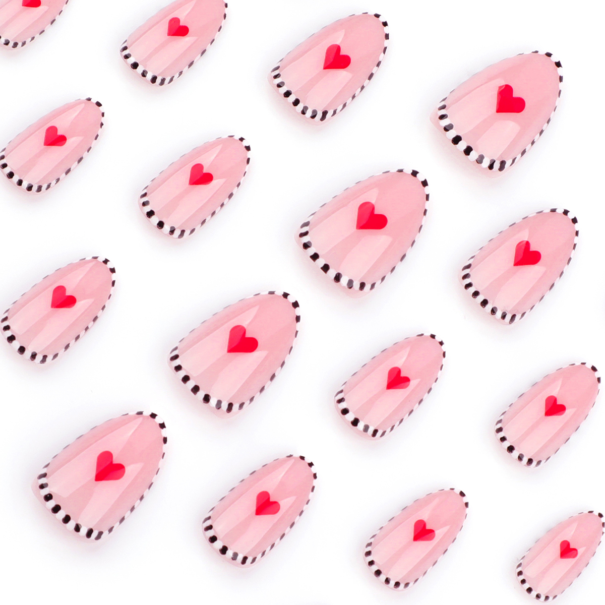 Heartstripe Romance Pink Nails