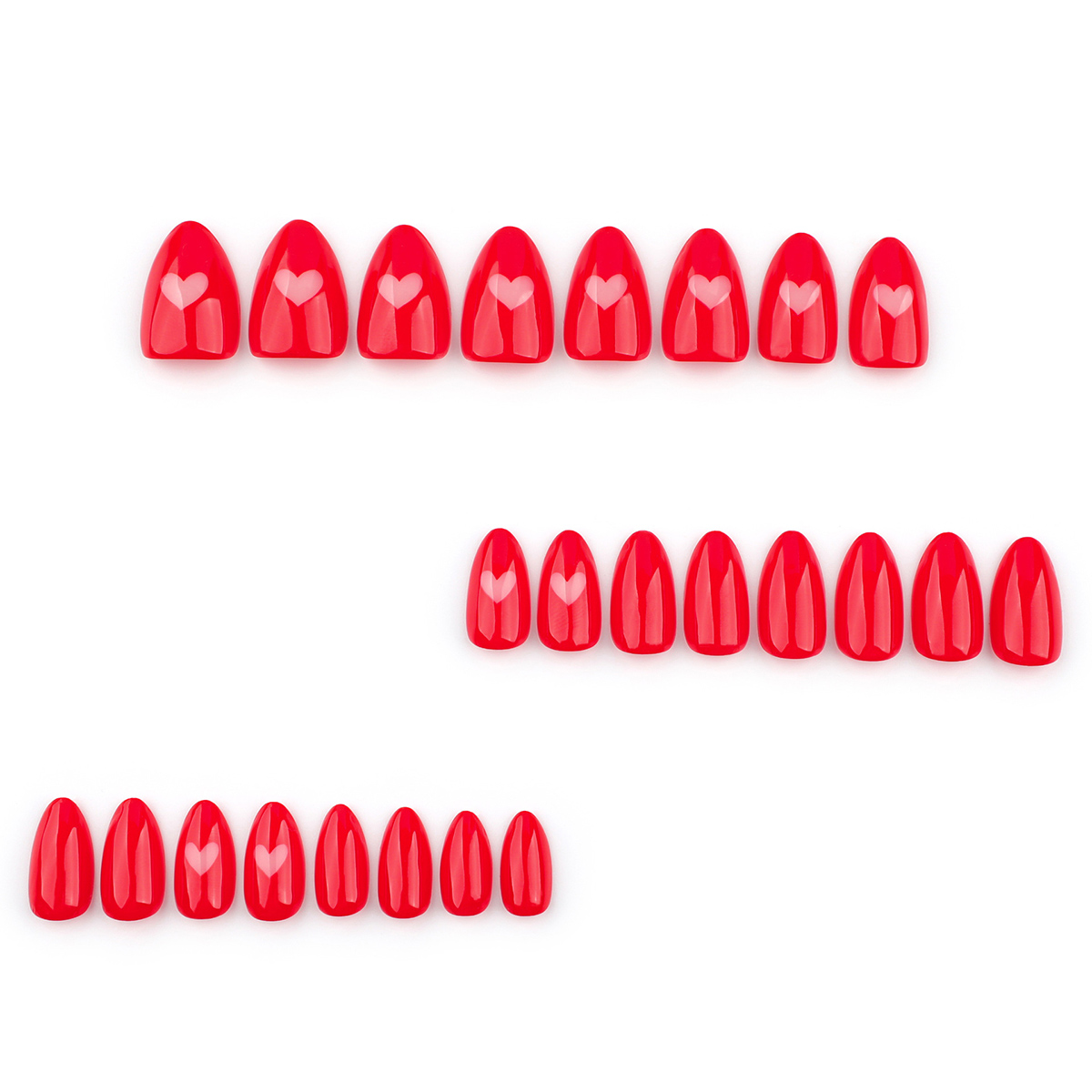 Ruby Heart Red Nails