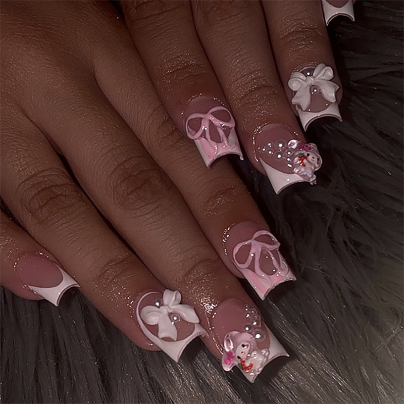 Candy Kitty Pink Nails