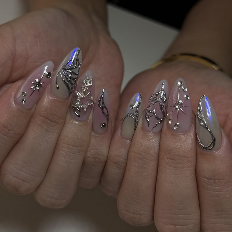 Cyber Wave Purple Nails