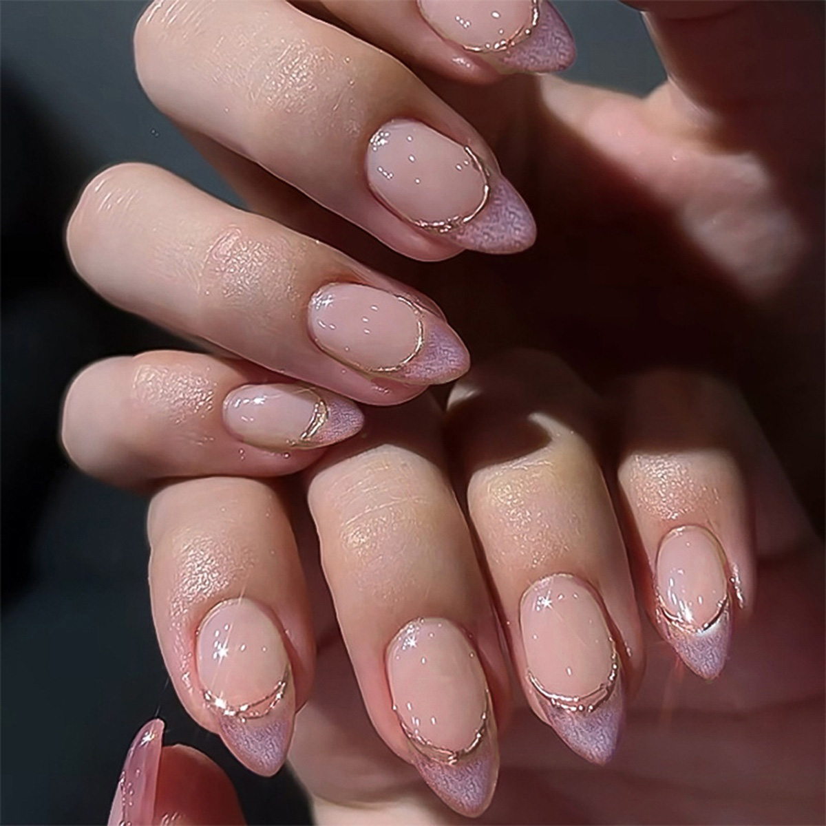 Starry Night Purple Nails