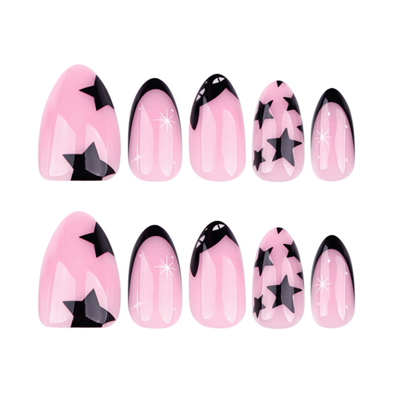 Dark Stars Pink Nails