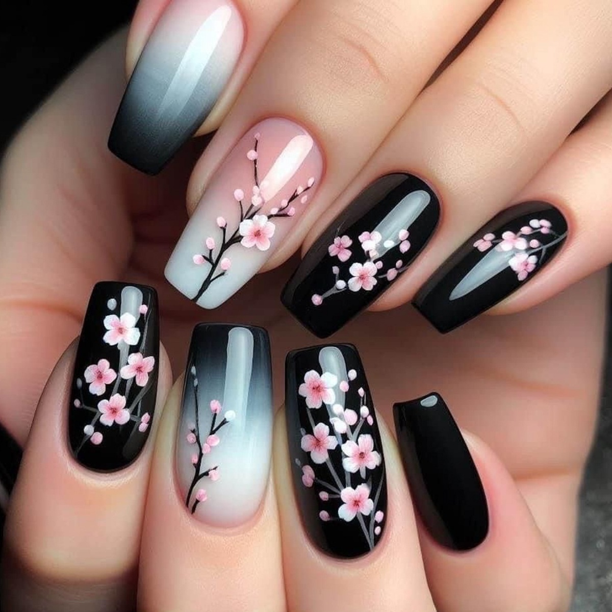 Mystic Plum Black Nails