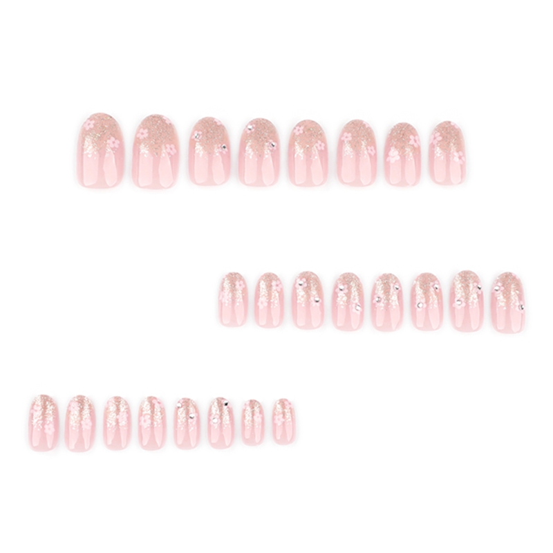 Crystal Poetry Pink Nails