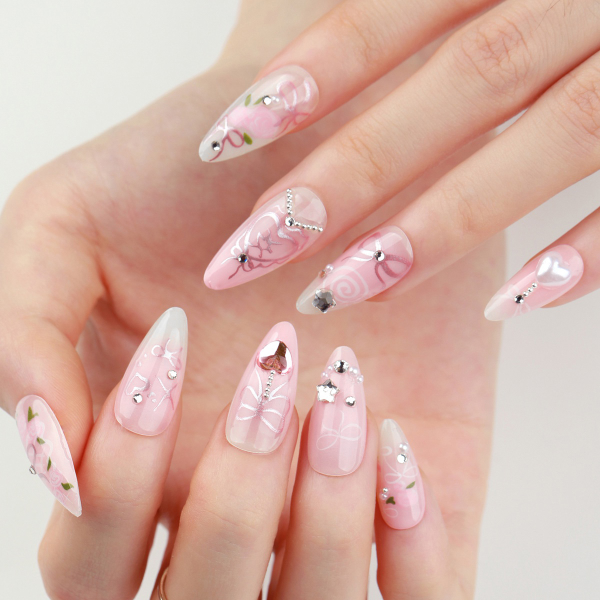Glam Stars Pink Nails