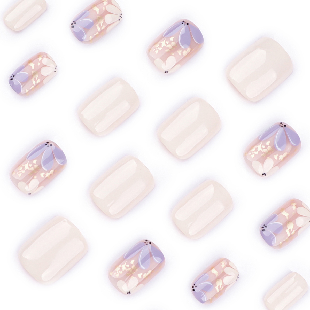 Dainty Violet White Nails