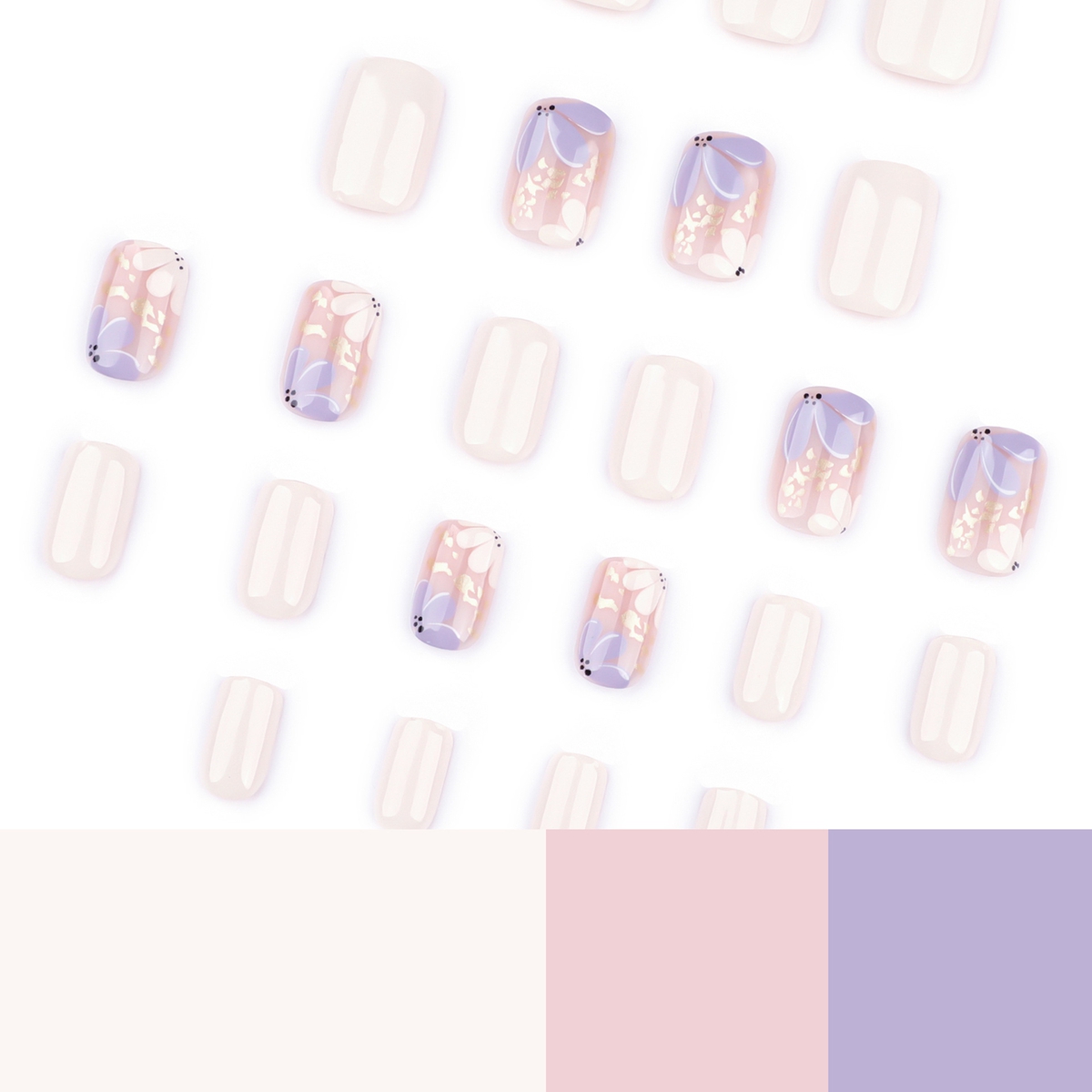 Dainty Violet White Nails