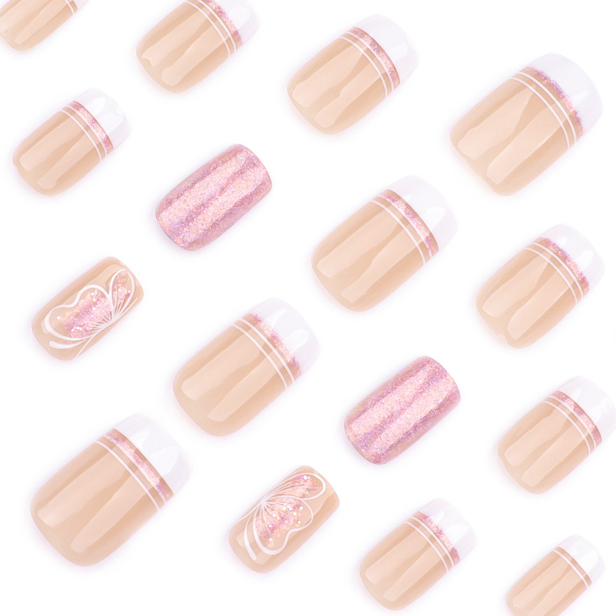 Nude Sparkle Pink Nails