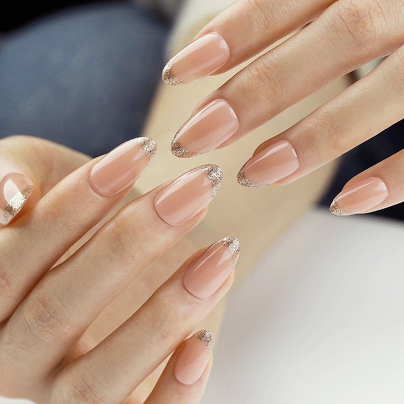 Golden Touch Pink Nails