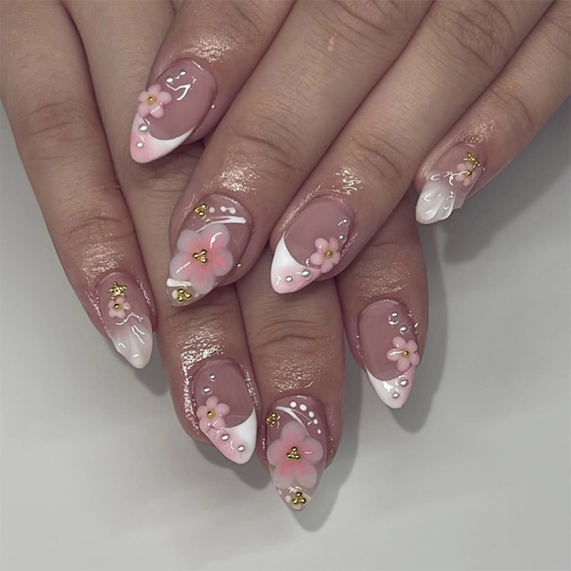 Starlit Flora Pink Nails