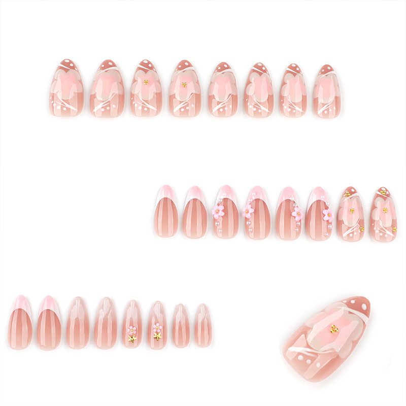 Starlit Flora Pink Nails