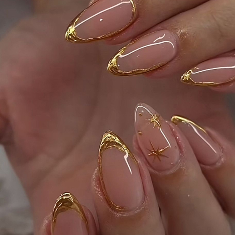 Radiant Muse Gold Nails