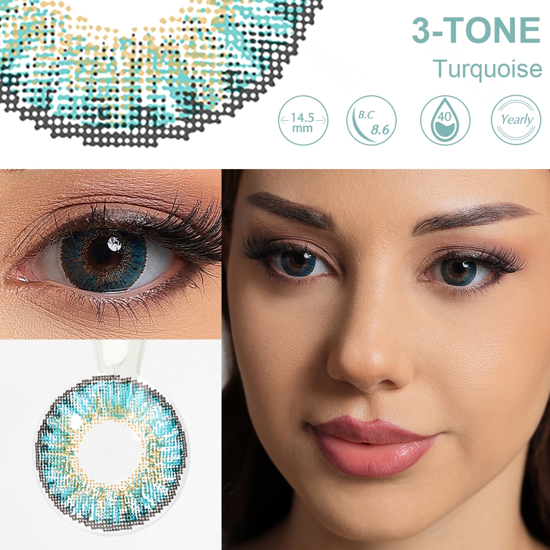 3-Tone Turquoise Contact Lenses