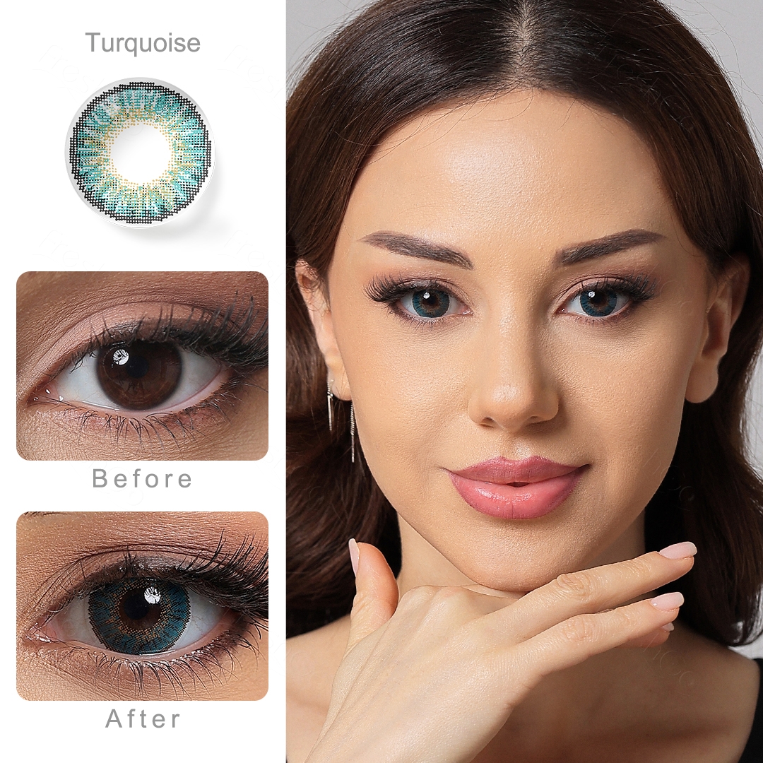 3-Tone Turquoise Contact Lenses