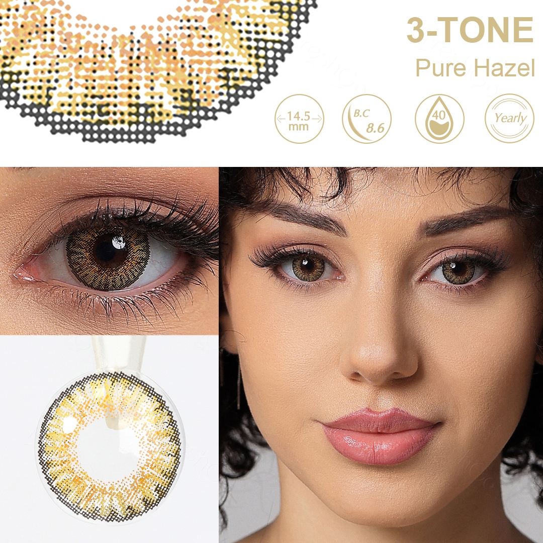 3-Tone Pure Hazel Yearly Contact Lenses