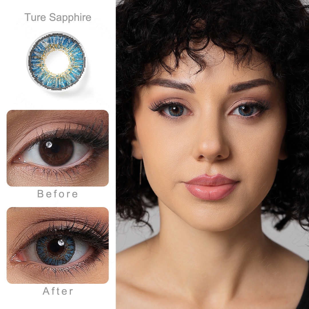 3-Tone True Sapphire Contact Lenses