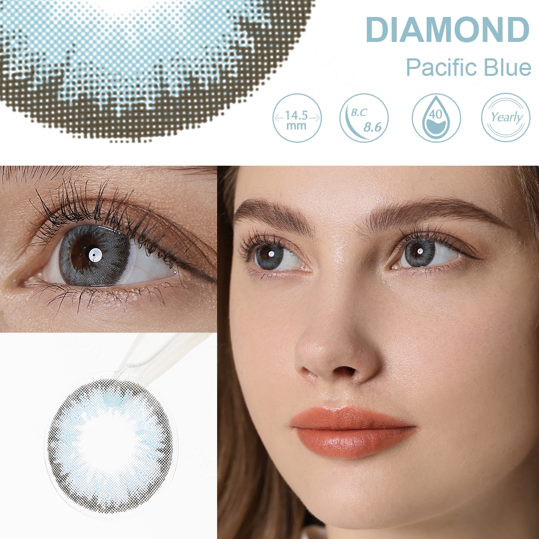 Pacific Blue Diamond Contact Lenses