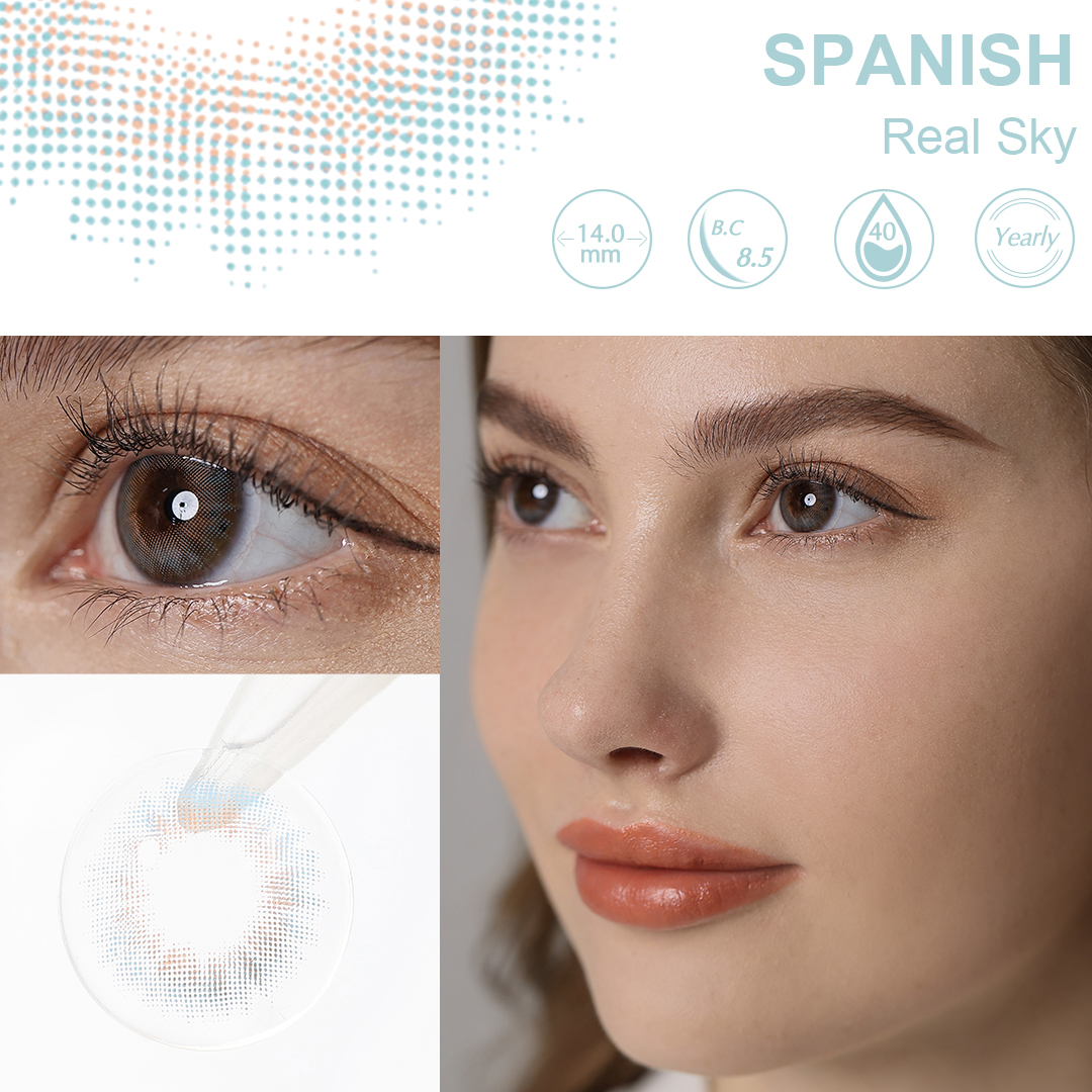 Spanish Real Sky Blue Yearly Contact Lenses