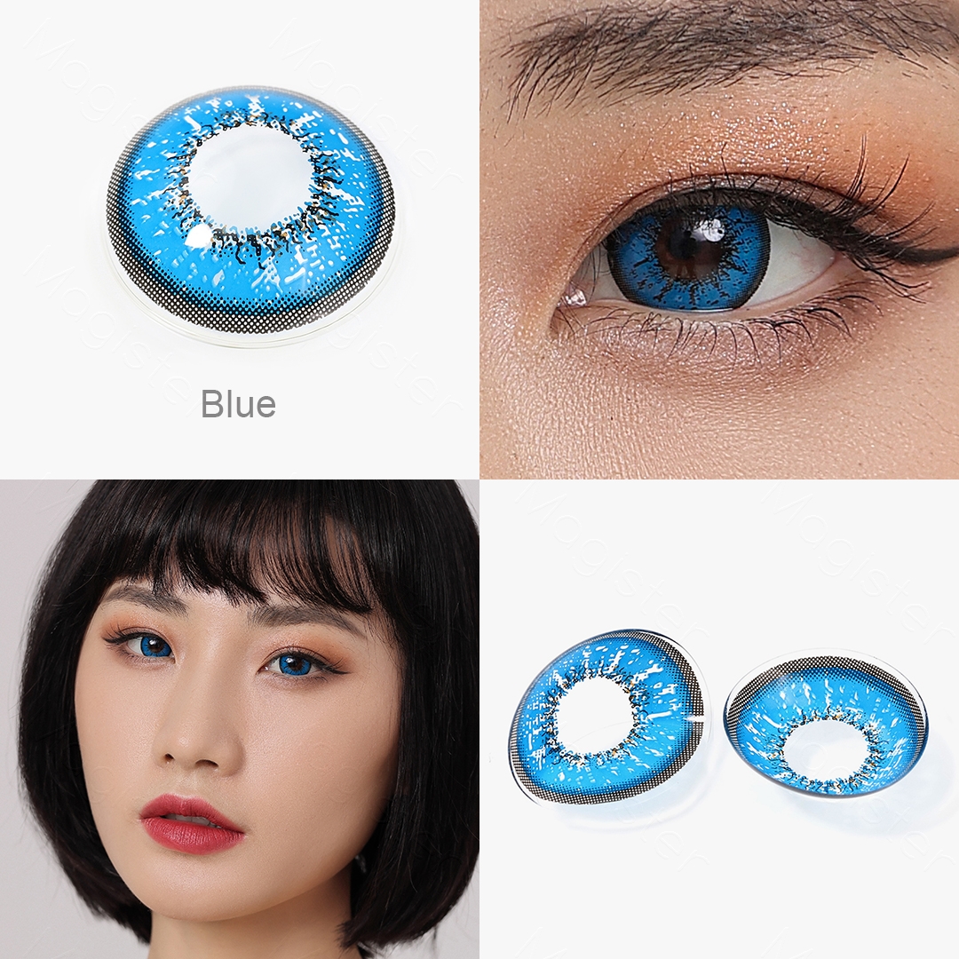 Flame Blue Contact Lenses
