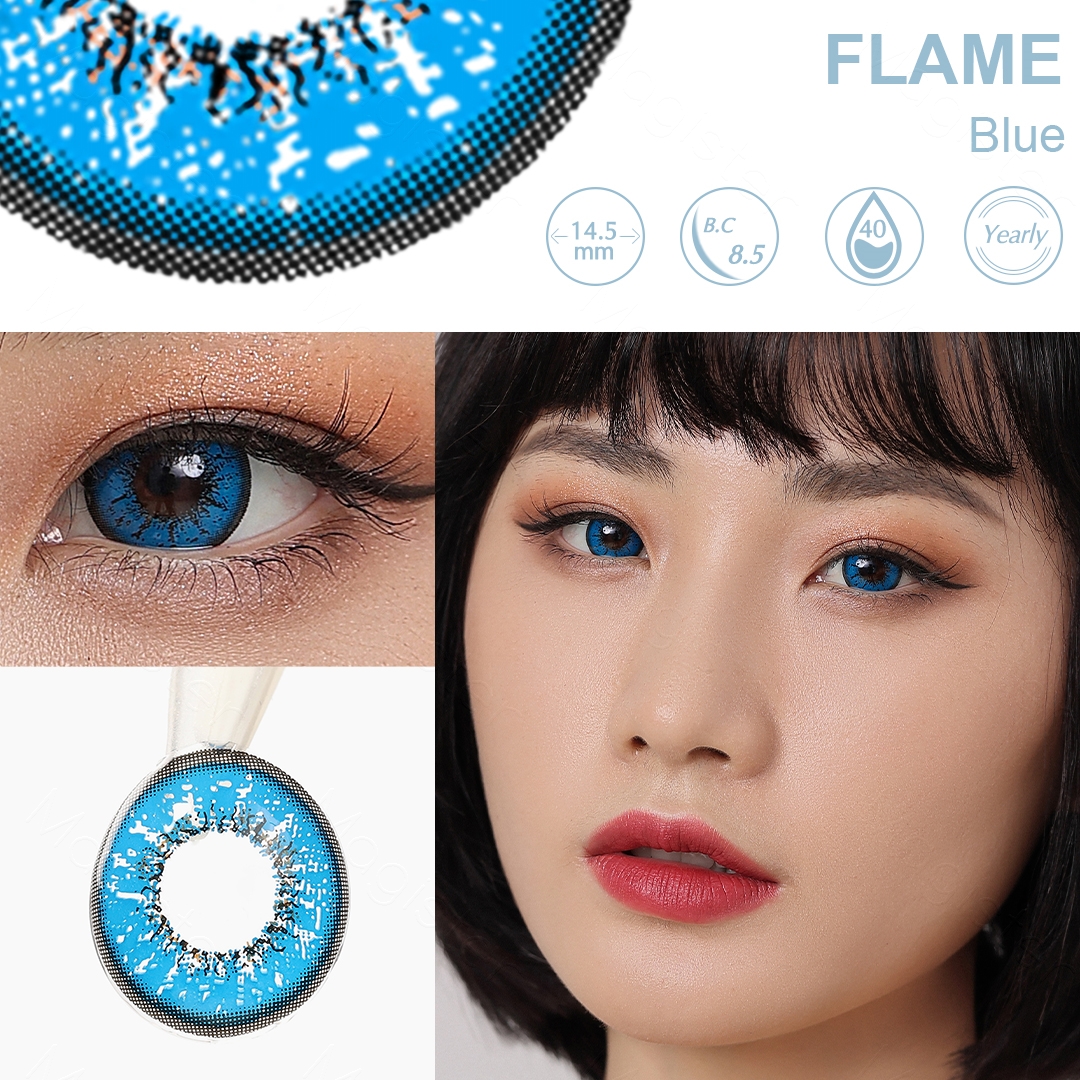 Flame Blue Contact Lenses