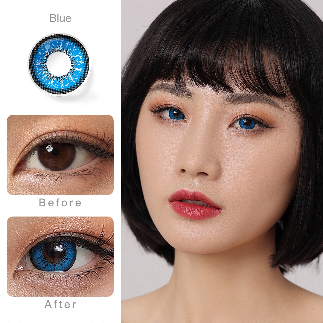 Flame Blue Contact Lenses