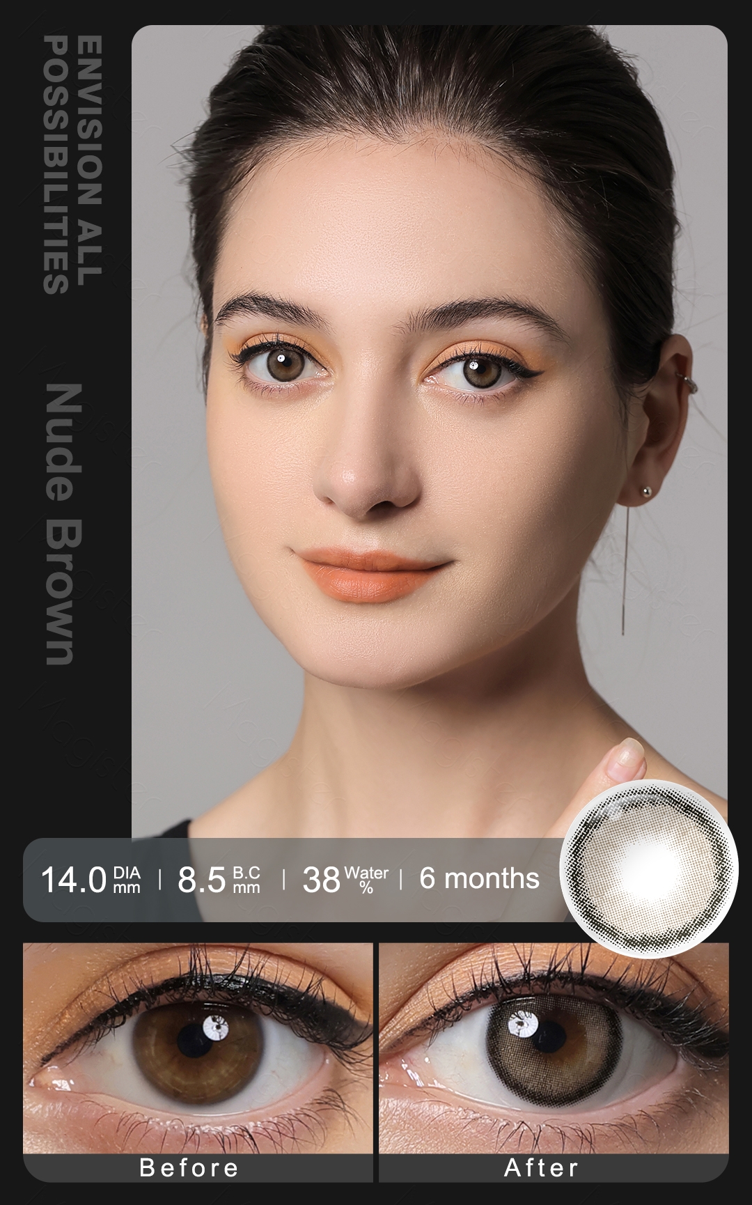 Roze Nude Brown 6 Months Contact Lenses