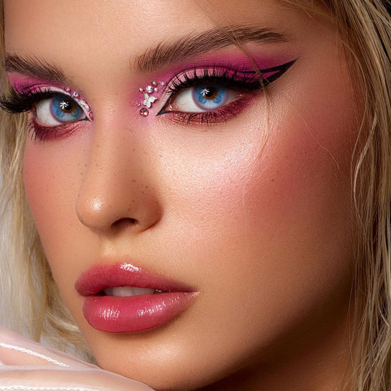 Papillon Blue Costume Prescription Yearly Contact Lenses