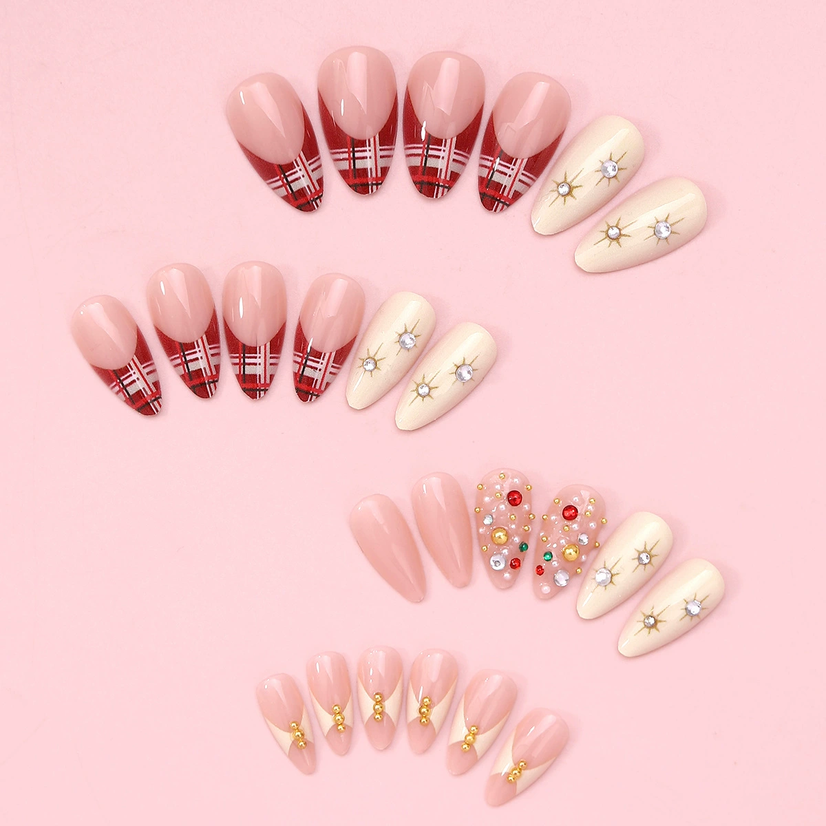 Crimson Glitz Red Nails