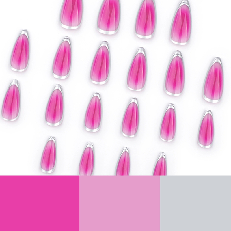 Silver Flow Pink Nails