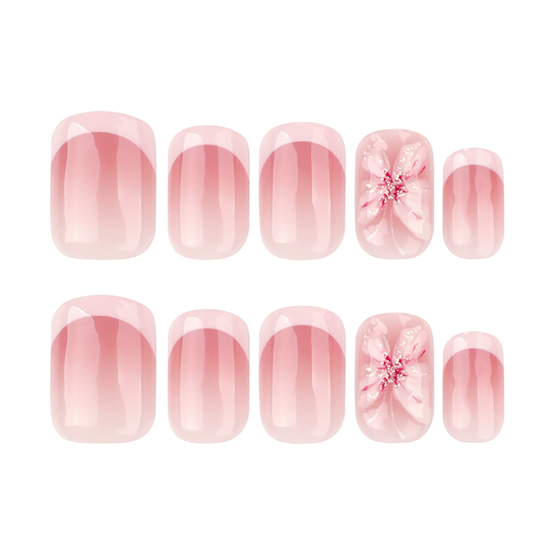 Crystal Flutter Pink Nails