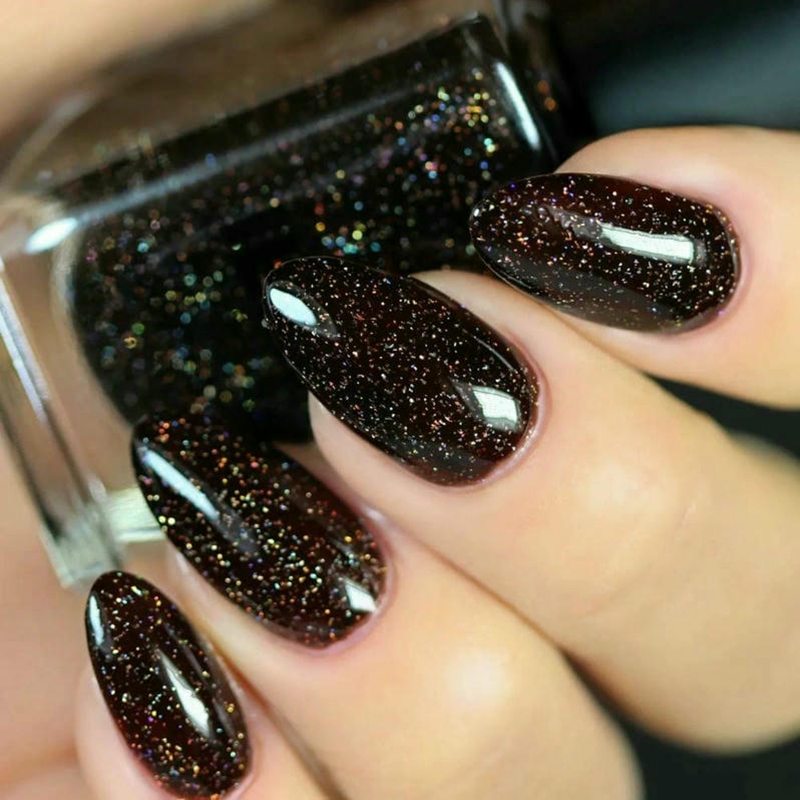 Galaxy Spark Black Nails