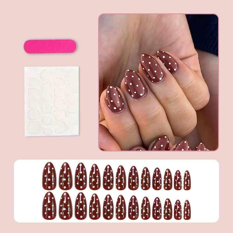 Caramel Spots Brown Nails