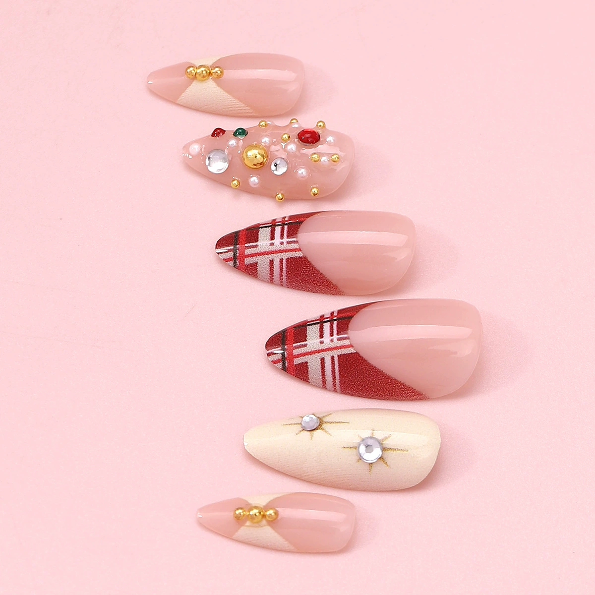 Crimson Glitz Red Nails