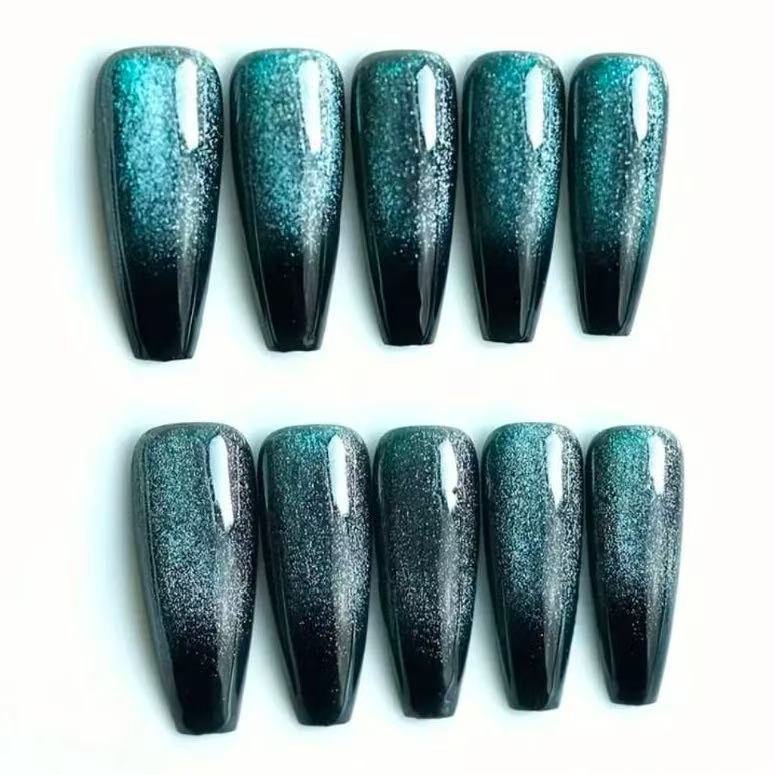 Turquoise Glitz Blue Nails