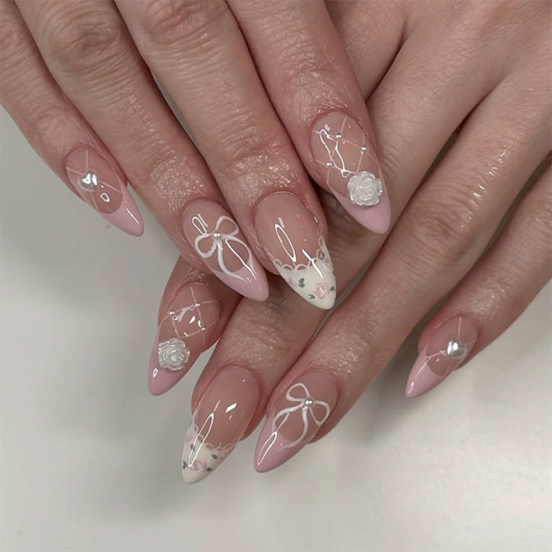 Lace Princess Pink Nails