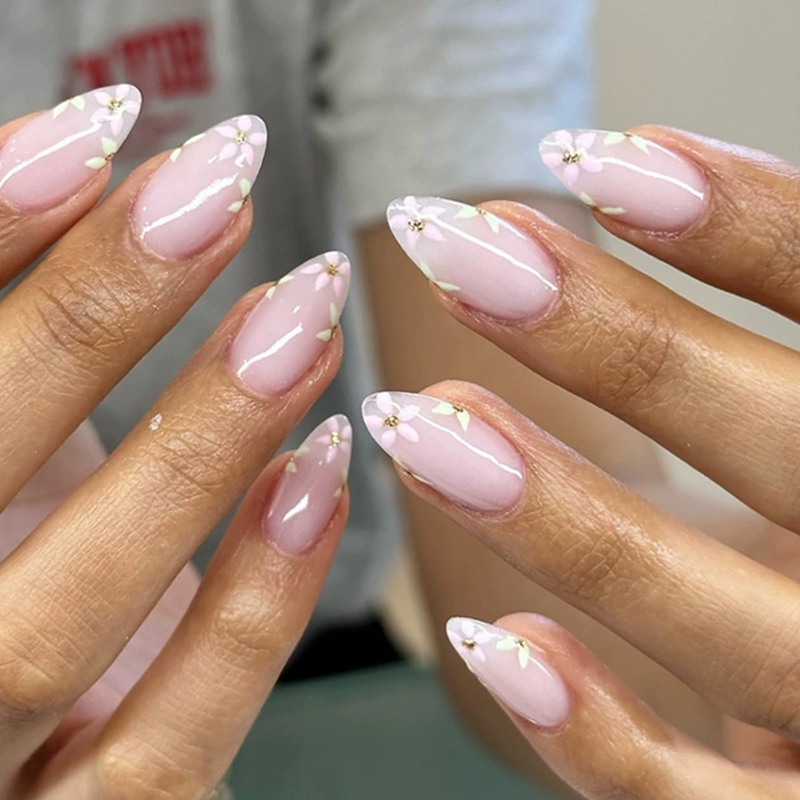 Flora Dawn Pink Nails