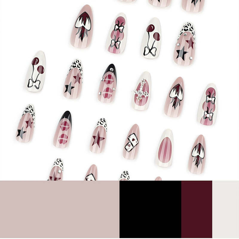Cherry Casino Multicolor Nails