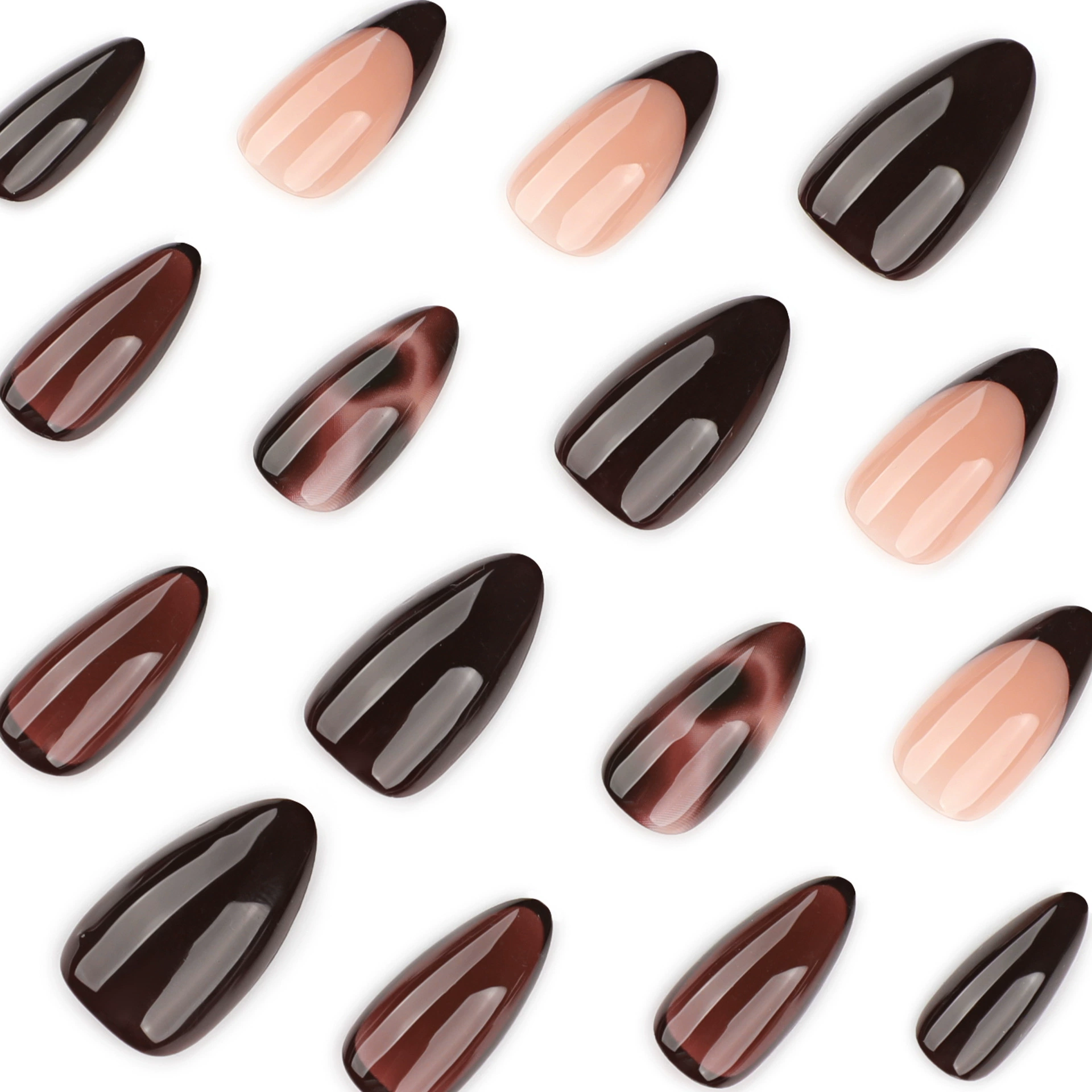 Mocha Marble Brown Nails