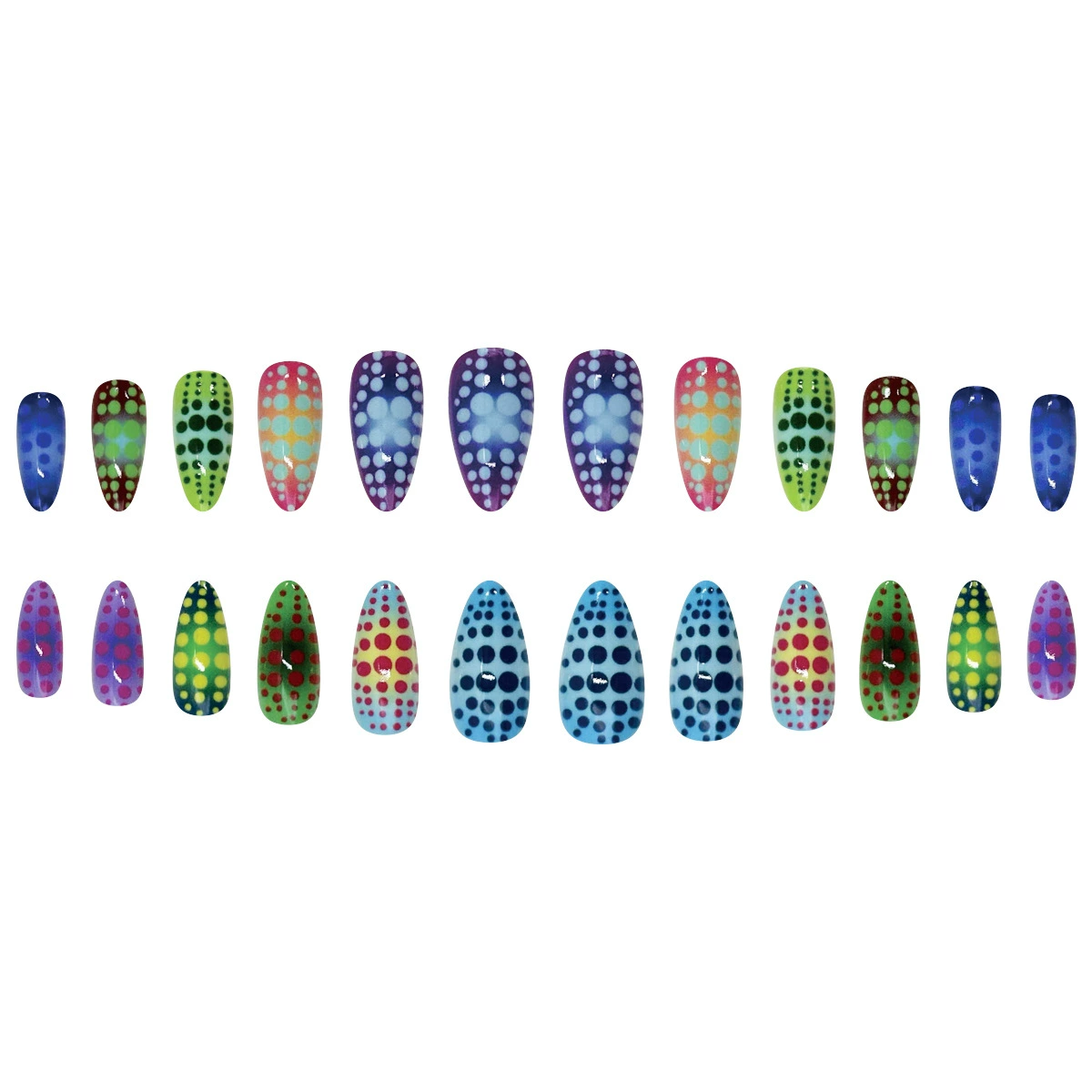 Neon Specks Multicolor Nails