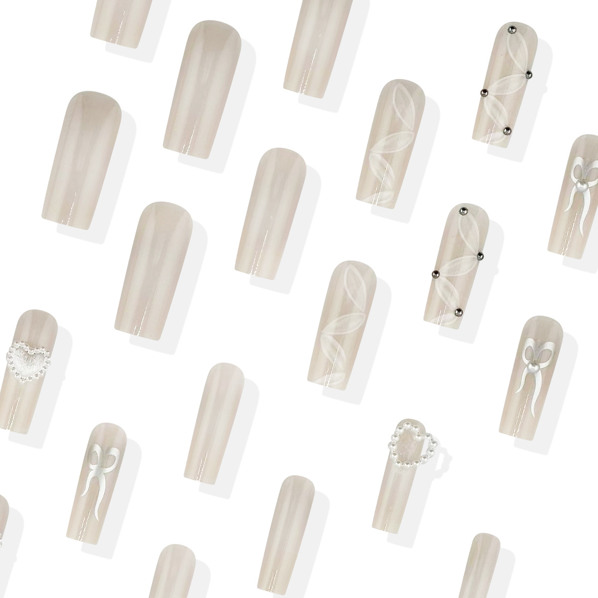 Heavenly Hearts Pink Nails