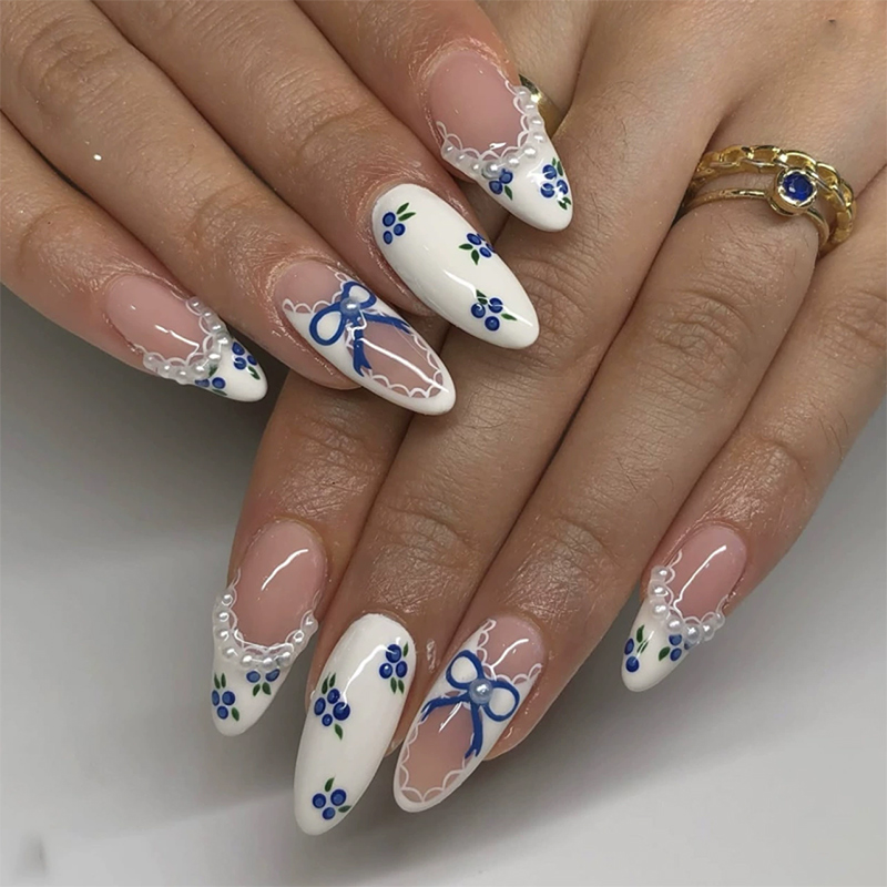 Berry Tales White Nails