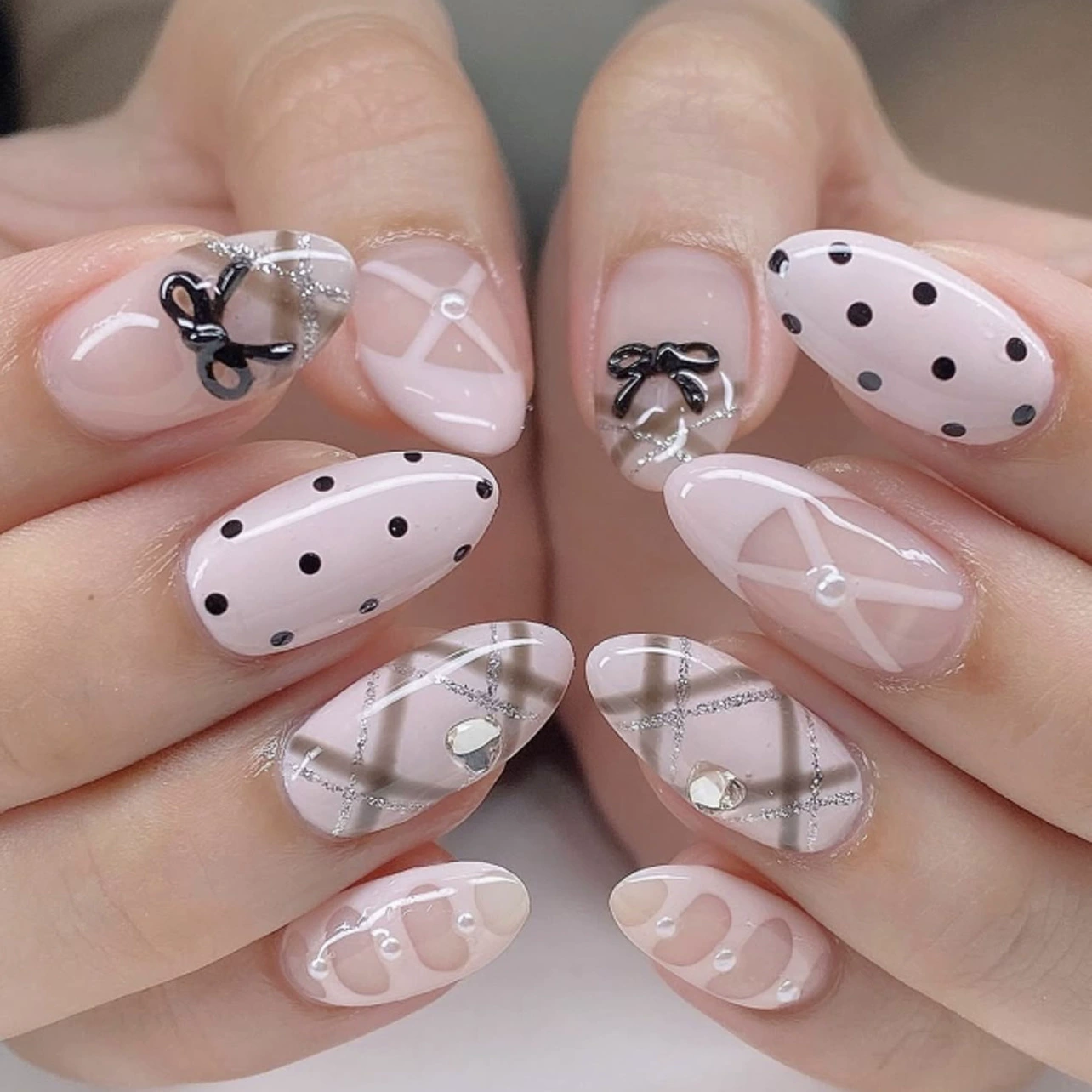 Polka Princess Pink Nails